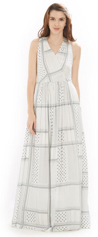 White Dress Long Empire Waist